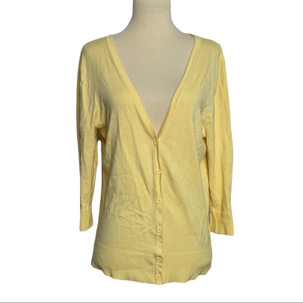 14th & Union mellow yellow cardigan, L